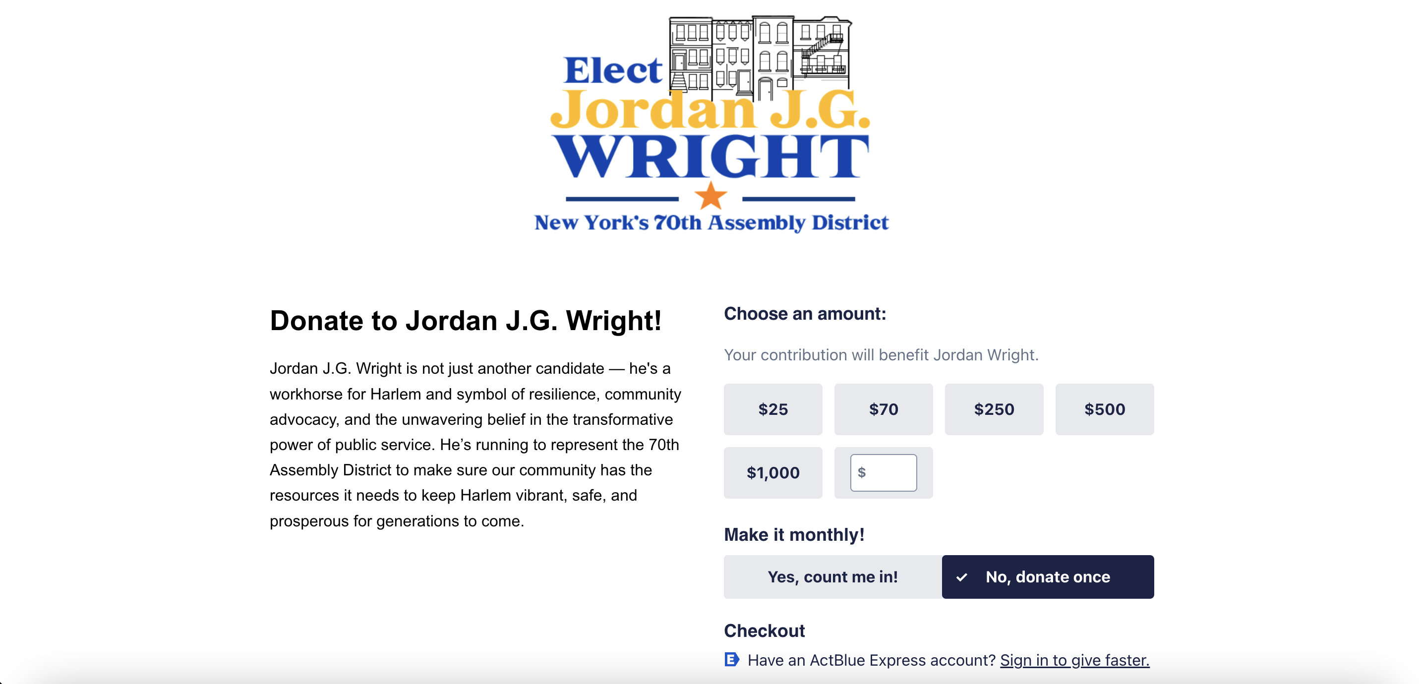 Jordan Wright runs for Assembly